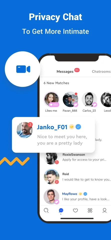PositiveSingles Android app: official product screenshot showing chat features