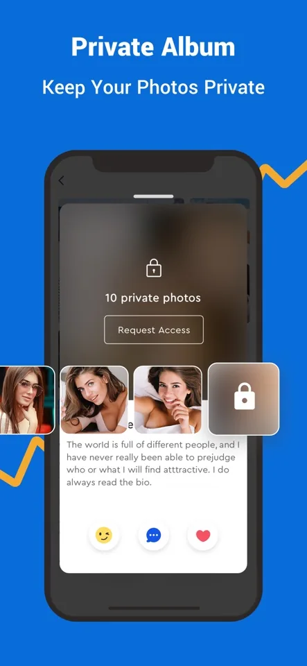 PositiveSingles features: official product screenshot showing private features